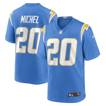 mens nike sony michel powder blue los angeles chargers game